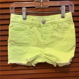 Neon Green Girls Shorts